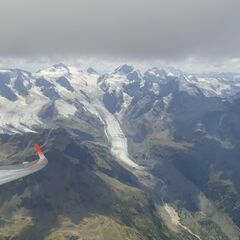 Flugwegposition um 12:05:22: Aufgenommen in der Nähe von Maloja, Schweiz in 3946 Meter